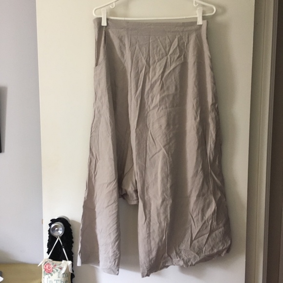 RUNDHOLZ BLACK LABEL Natural Linen Blend Drop Crotch Sarouel Pants M - Picture 1 of 5